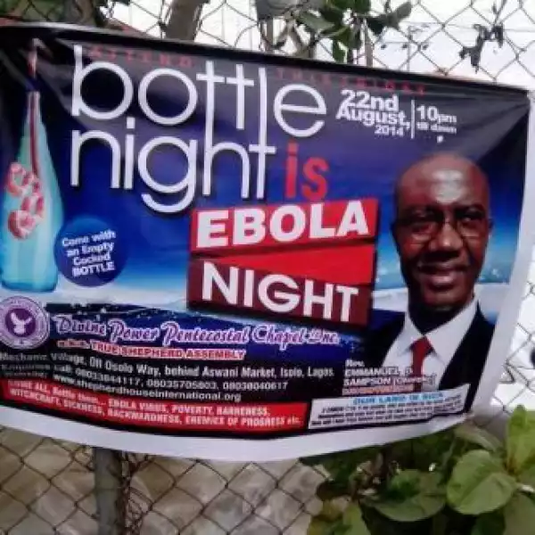 Nigerian Pastor Organises EBOLA Cure Crusade in Lagos..Lol see Photo.